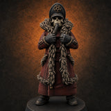 Pistol Toting Fur Lined Skeleton Masked Commissar B Miniature for Dungeons and Dragons, Pathfinder or other TTRPGs