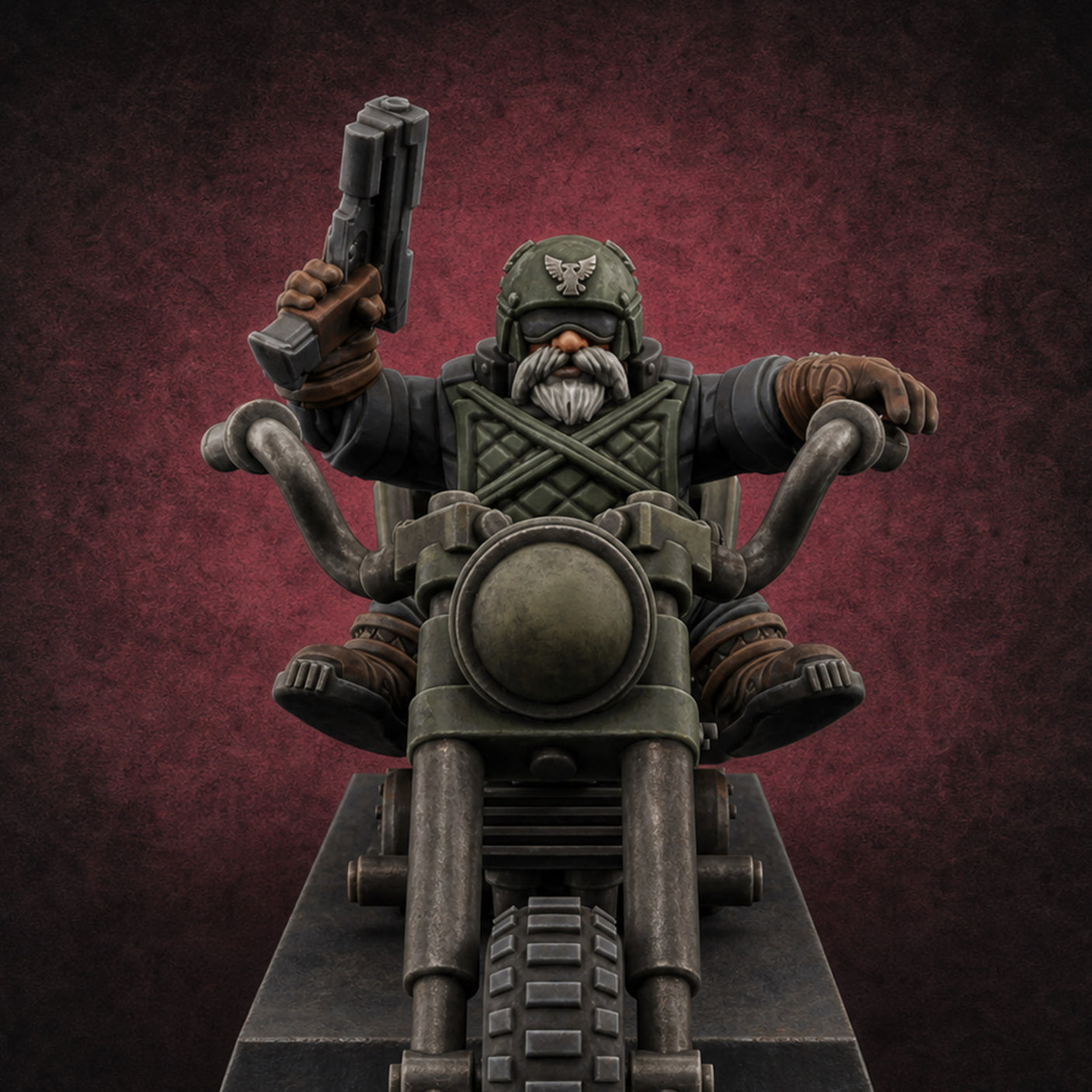 Hands In The Air Space Dwarf Bikers C — painted concept preview (miniature supplied unpainted)