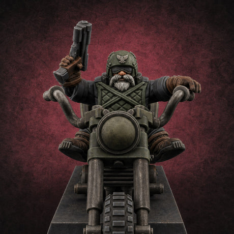 Hands In The Air Space Dwarf Bikers C — painted concept preview (miniature supplied unpainted)