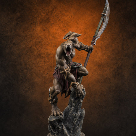 Perched And Brandishing Rakshasa Prowlers Miniature for Dungeons and Dragons, Pathfinder or other TTRPGs