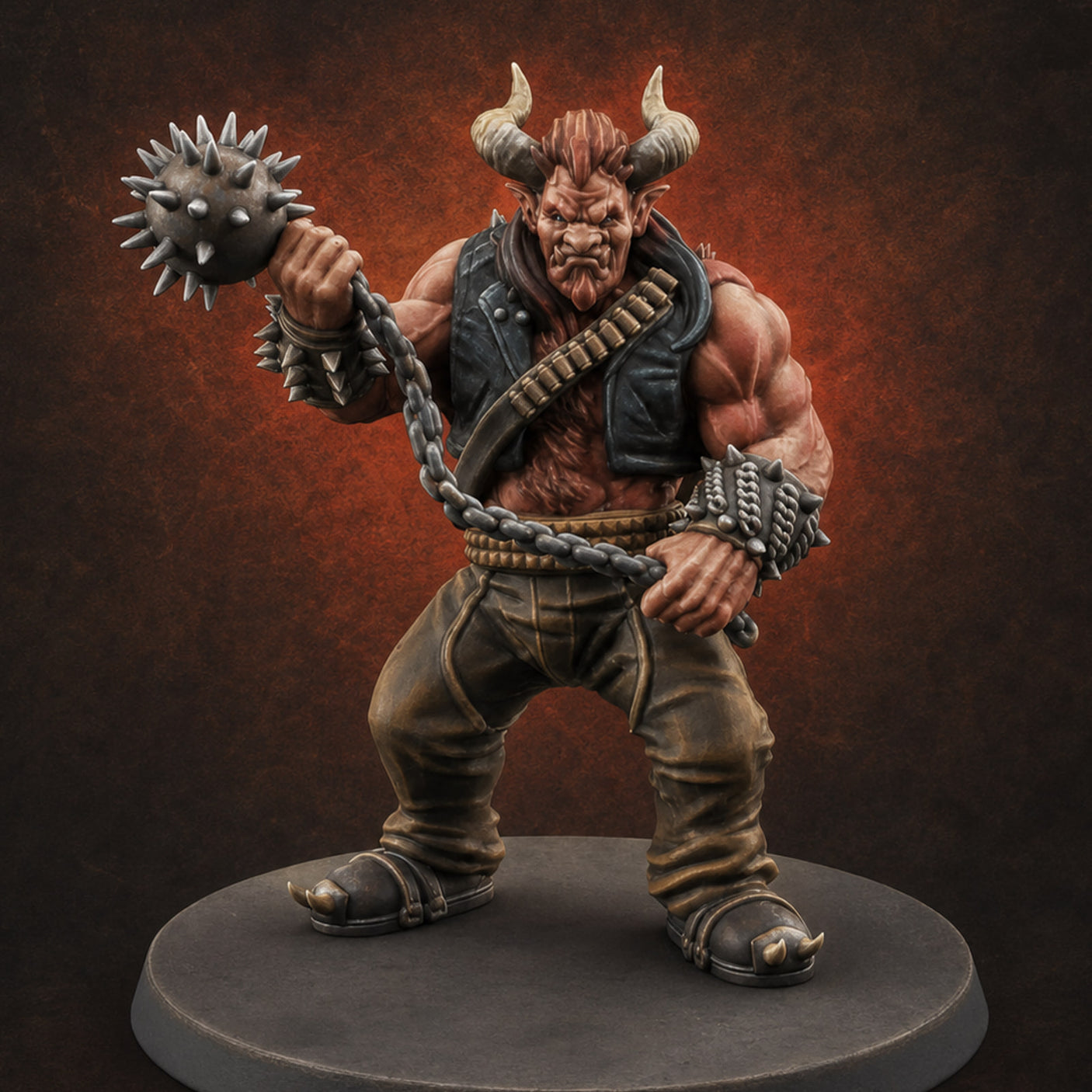 Spiked Mace Hoisting Troll Smasher — painted concept preview (miniature supplied unpainted)