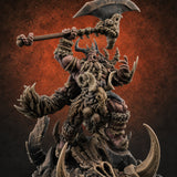 Tusks Bared Axe Raised Orc Warchief — painted concept preview (miniature supplied unpainted)