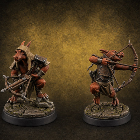 Bolt And Arrow Loosing Kobold Scouts Miniature for Dungeons and Dragons, Pathfinder or other TTRPGs