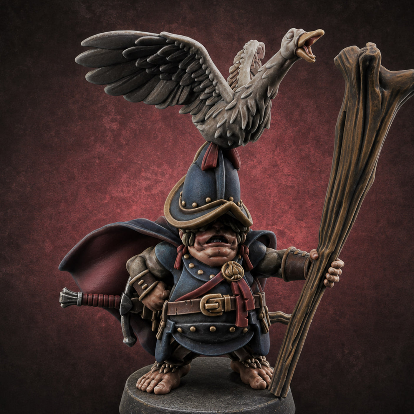 Wing Commanding Halfling Captain Miniature for Dungeons and Dragons, Pathfinder or other TTRPGs