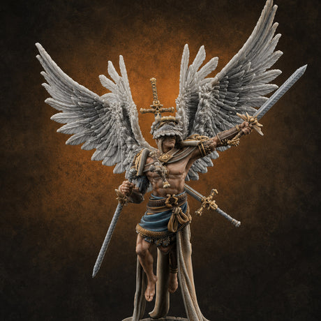 Wings Spread Wide Angel Paladin Miniature for Dungeons and Dragons, Pathfinder or other TTRPGs