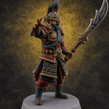 Blade Raised Chinese Style Human General — painted concept preview (miniature supplied unpainted)