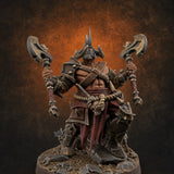 Axe Held High Ornate Human Warlords B — painted concept preview (miniature supplied unpainted)