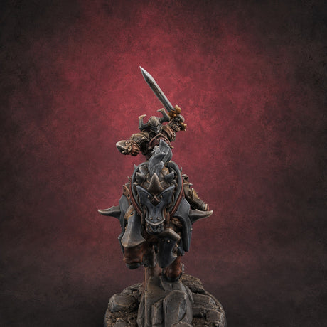 Fist Raised Triumphant War Stallion Warlord H — painted concept preview (miniature supplied unpainted)