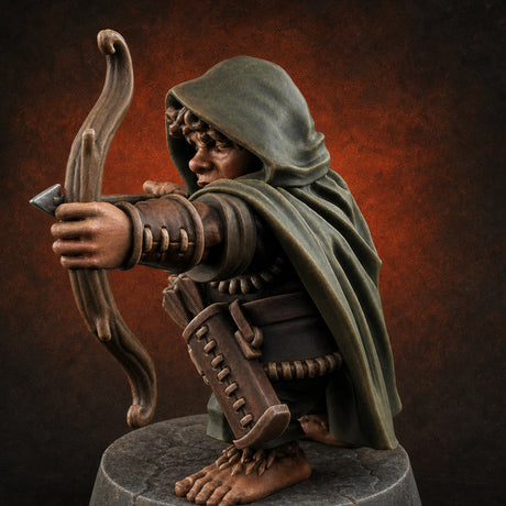 Bow Drawn Steady Halfling Archers A — painted concept preview (miniature supplied unpainted)