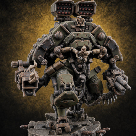 Junkyard Stomping Necrolinked Mech D Miniature for Dungeons and Dragons, Pathfinder or other TTRPGs