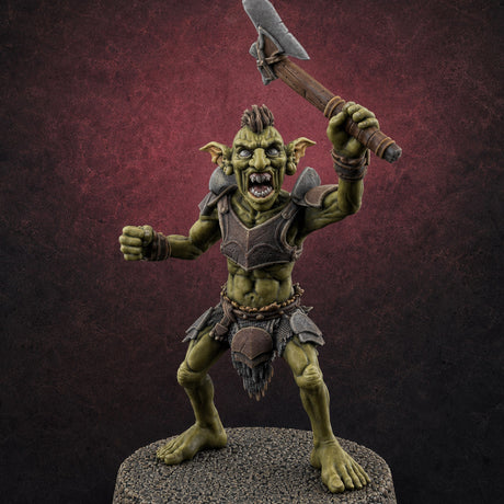 Raiding Rabble Goblin Raider C Miniature for Dungeons and Dragons, Pathfinder or other TTRPGs