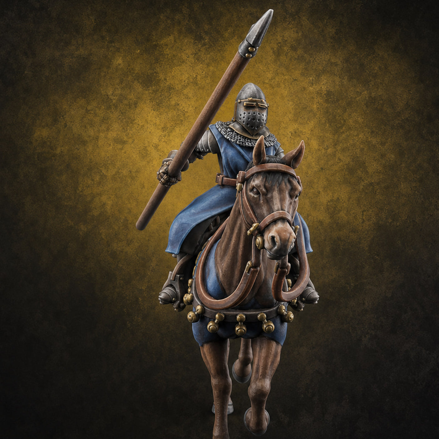 Charging Forward Mounted Human Lancers C — painted concept preview (miniature supplied unpainted)