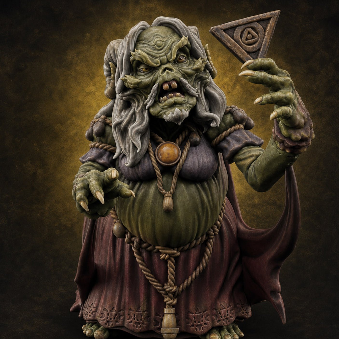 Spell Channeling Swamp Hag — painted concept preview (miniature supplied unpainted)