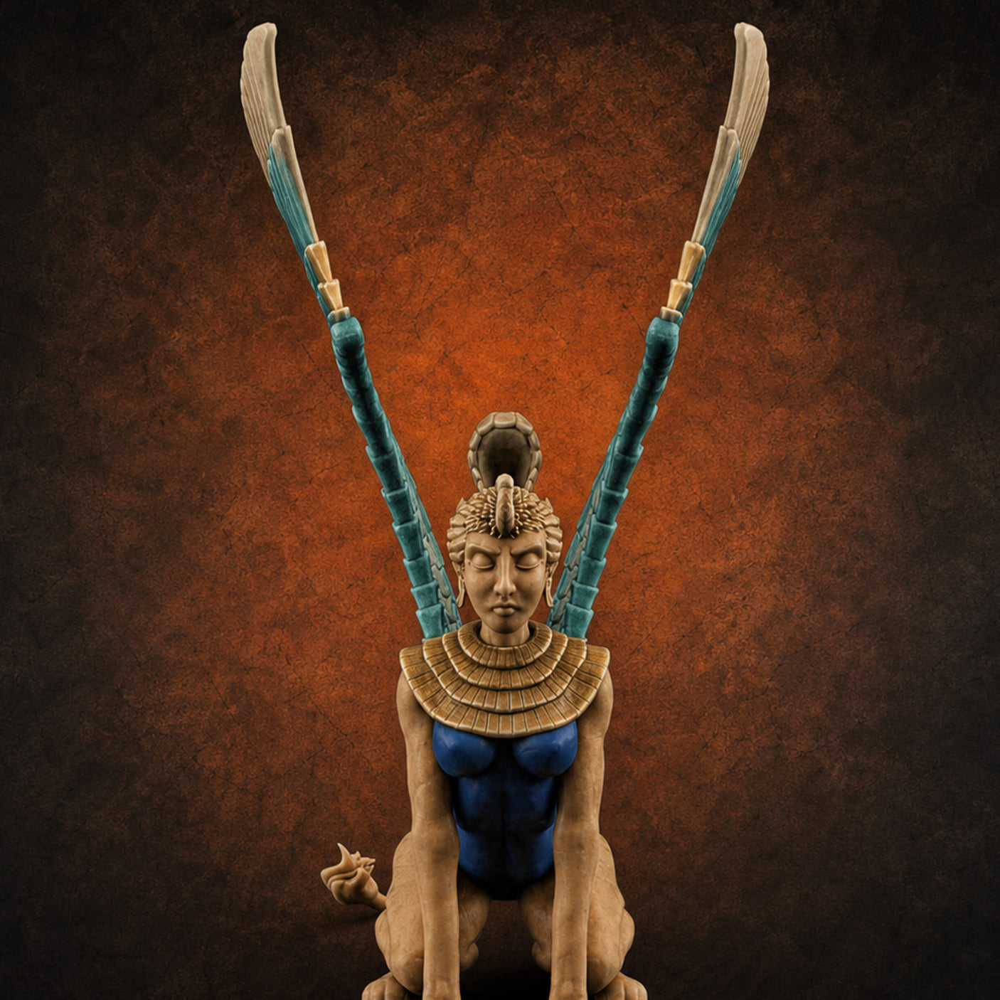 Talons Raised High Sphinx Miniature for Dungeons and Dragons, Pathfinder or other TTRPGs
