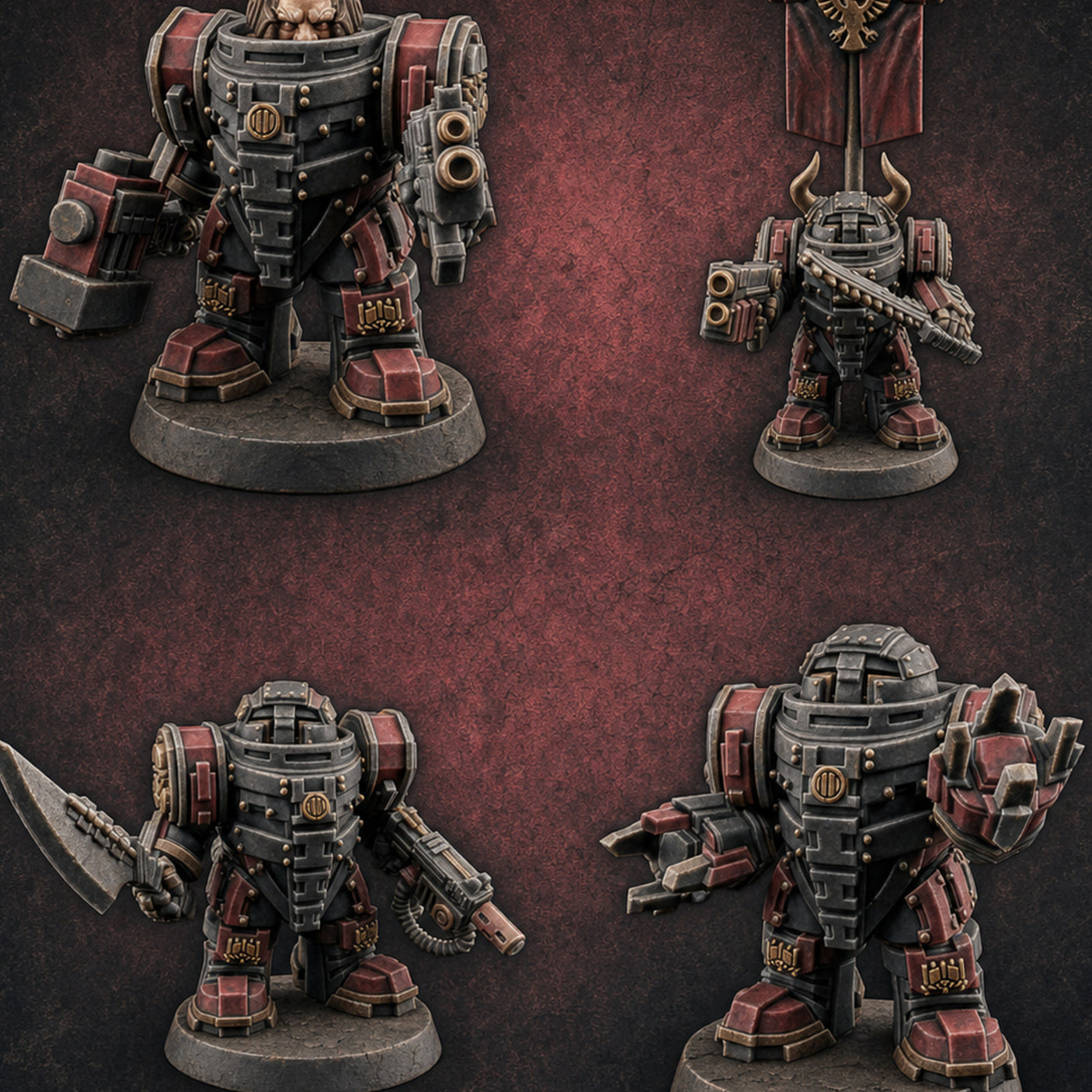 Fully Armoured Space Dwarf Troopers — painted concept preview (miniature supplied unpainted)