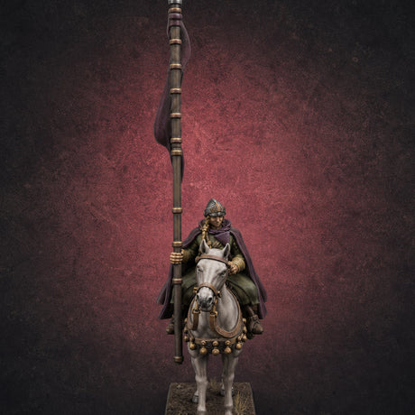 Trotting Human Flagbearer — painted concept preview (miniature supplied unpainted)