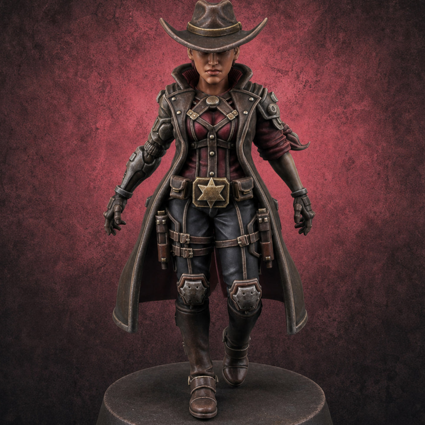 Stepping Into Town Space Sheriff Miniature for Dungeons and Dragons, Pathfinder or other TTRPGs