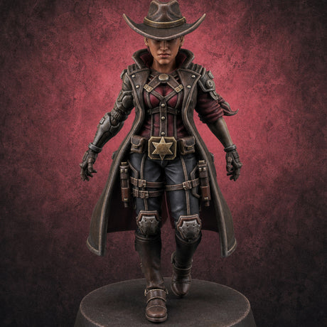 Stepping Into Town Space Sheriff Miniature for Dungeons and Dragons, Pathfinder or other TTRPGs