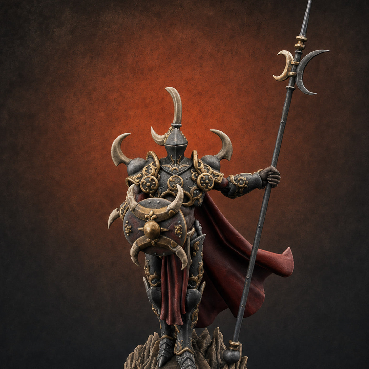 Horns Held High Demon Warlords A Miniature for Dungeons and Dragons, Pathfinder or other TTRPGs