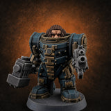 Fully Armoured Space Dwarf Troopers A — painted concept preview (miniature supplied unpainted)