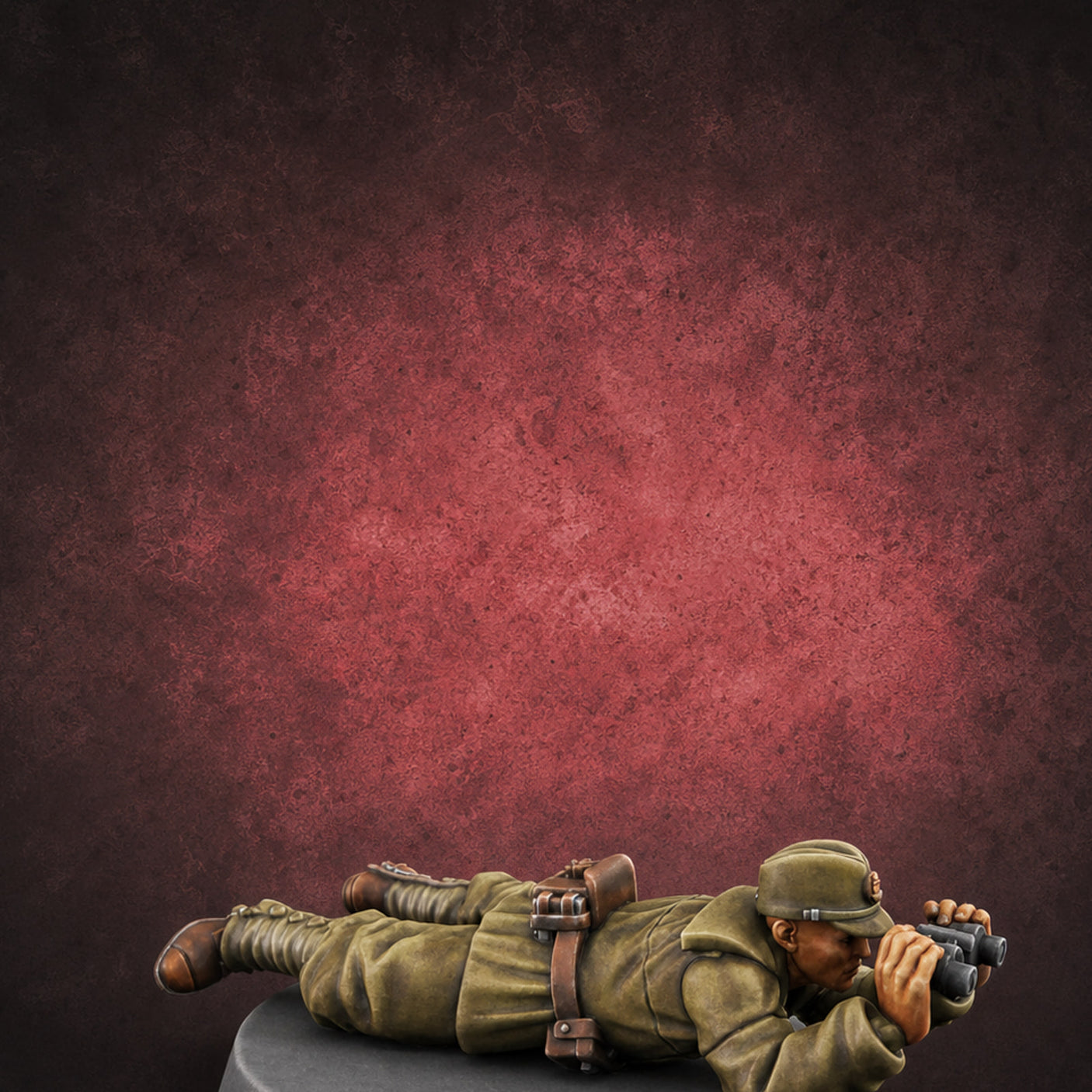 Prone Observing World War 2 Japanese Spotter Miniature for Dungeons and Dragons, Pathfinder or other TTRPGs