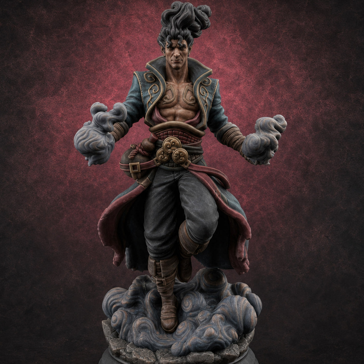 Storm Smoke Channelling Human Monk — painted concept preview (miniature supplied unpainted)