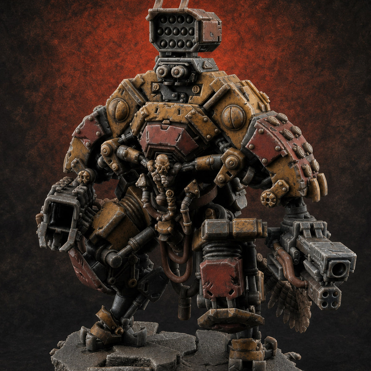Junkyard Stomping Necrolinked Mech C Miniature for Dungeons and Dragons, Pathfinder or other TTRPGs