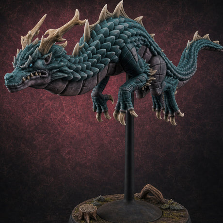Perched And Calm Spirit Dragons C — painted concept preview (miniature supplied unpainted)