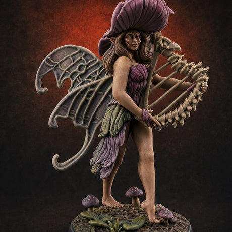 Harp Strumming Pixie Minstrels B — painted concept preview (miniature supplied unpainted)