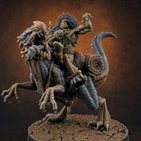Trunk Raised Triumphant Orc Velociraptor Rider — painted concept preview (miniature supplied unpainted)