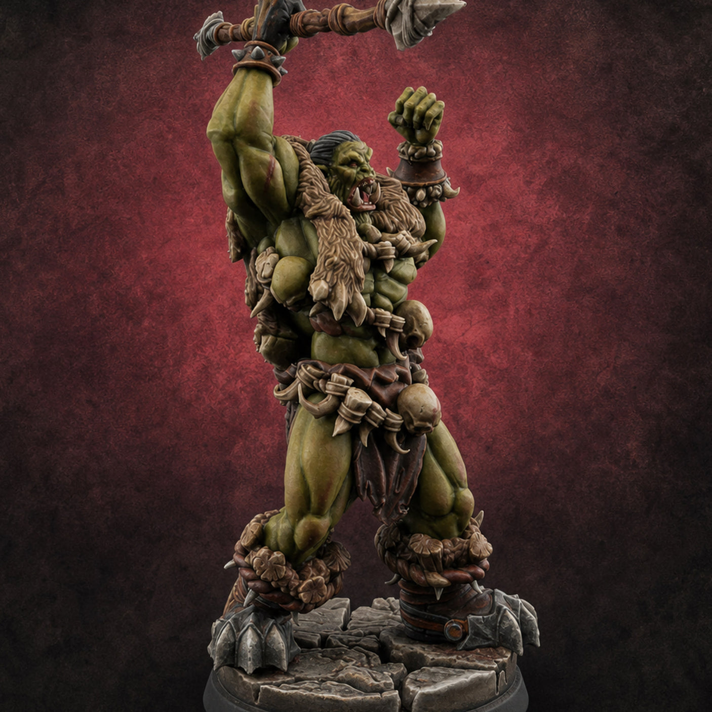 Triumphant Axed Orc Rangers A — painted concept preview (miniature supplied unpainted)