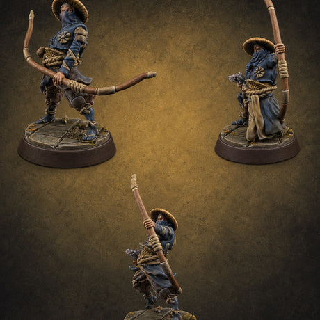 Bow Flexing Ashigaru Archers — painted concept preview (miniature supplied unpainted)