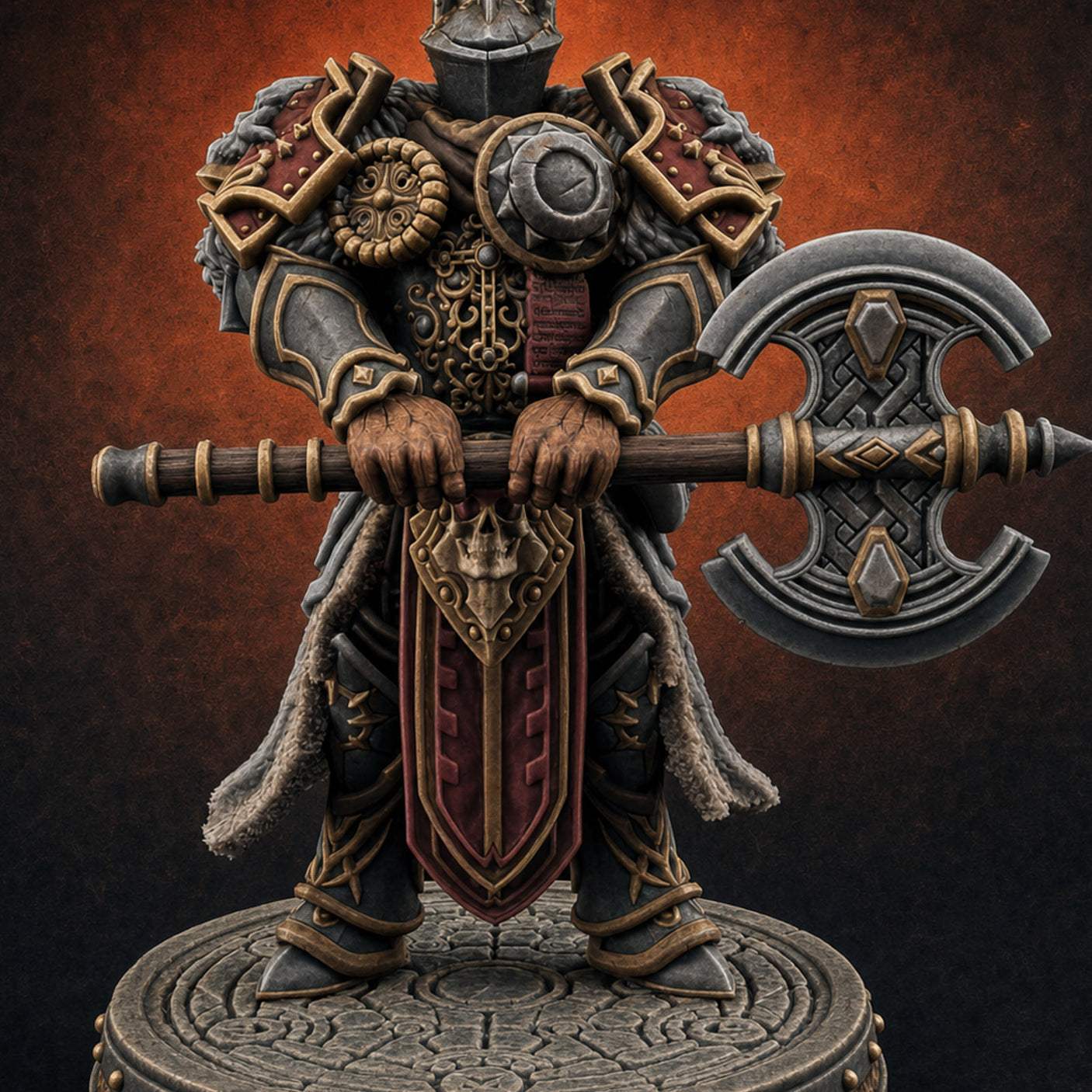 The Unseeing Holy Paladin Order K — painted concept preview (miniature supplied unpainted)