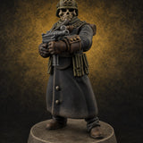 Gas-Masked Trenchcoated Skeleton Trooper D Miniature for Dungeons and Dragons, Pathfinder or other TTRPGs