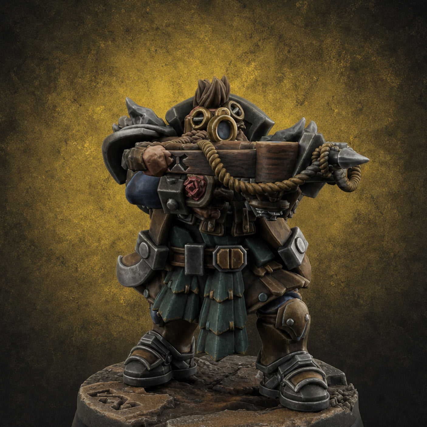 Ornately Overloaded Dwarf Arbalists A Miniature for Dungeons and Dragons, Pathfinder or other TTRPGs