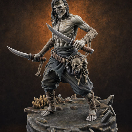 Dual Blades Dancing Draugr Assassin — painted concept preview (miniature supplied unpainted)