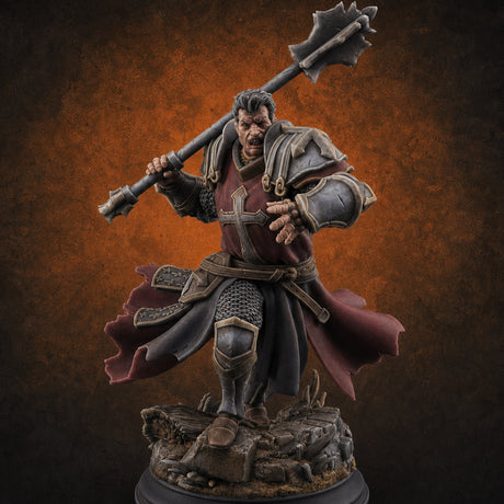 Maul Heaving Charging Human Warrior Miniature for Dungeons and Dragons, Pathfinder or other TTRPGs