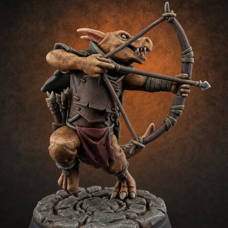Bolt And Arrow Loosing Kobold Scout B Miniature for Dungeons and Dragons, Pathfinder or other TTRPGs