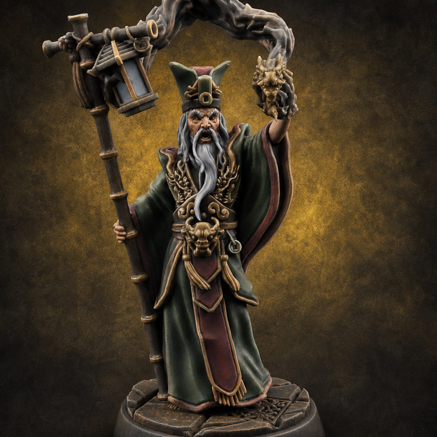 Arms Raised Triumphant Sorcerer — painted concept preview (miniature supplied unpainted)