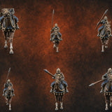 Charging Forward Mounted Human Lancers — painted concept preview (miniature supplied unpainted)