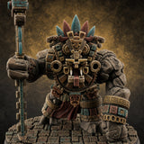Aztec Inspired Totem Crowned Golem Warlord Miniature for Dungeons and Dragons, Pathfinder or other TTRPGs