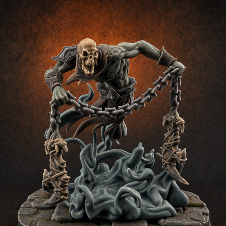 Chains Spread Wide Specter Warrior A Miniature for Dungeons and Dragons, Pathfinder or other TTRPGs