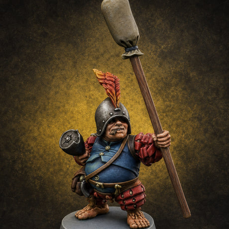 Spyglass Scouting Halfling Bombardier C Miniature for Dungeons and Dragons, Pathfinder or other TTRPGs