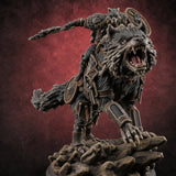 Axe Thrusting Wolf Rider — painted concept preview (miniature supplied unpainted)