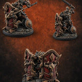 Heavy Shielded Demon Warriors — painted concept preview (miniature supplied unpainted)