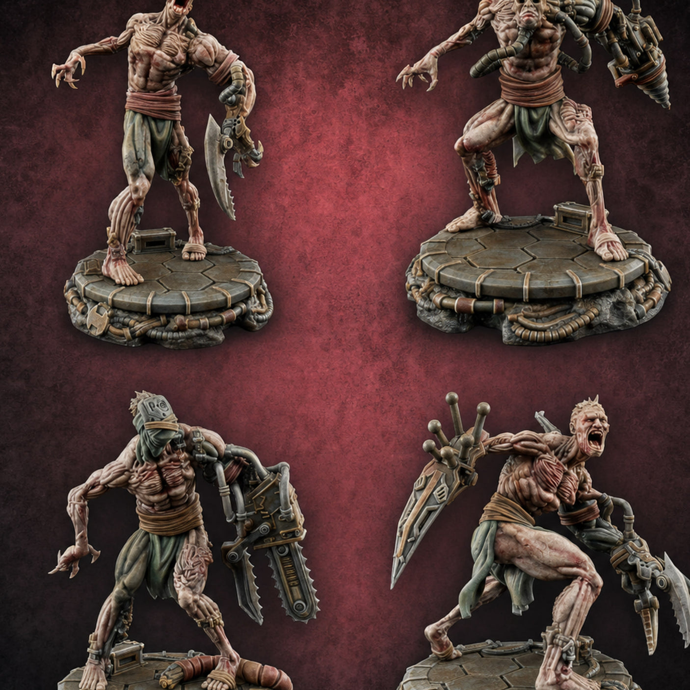 Jaw Dropping Cyborg Mutants Miniature for Dungeons and Dragons, Pathfinder or other TTRPGs