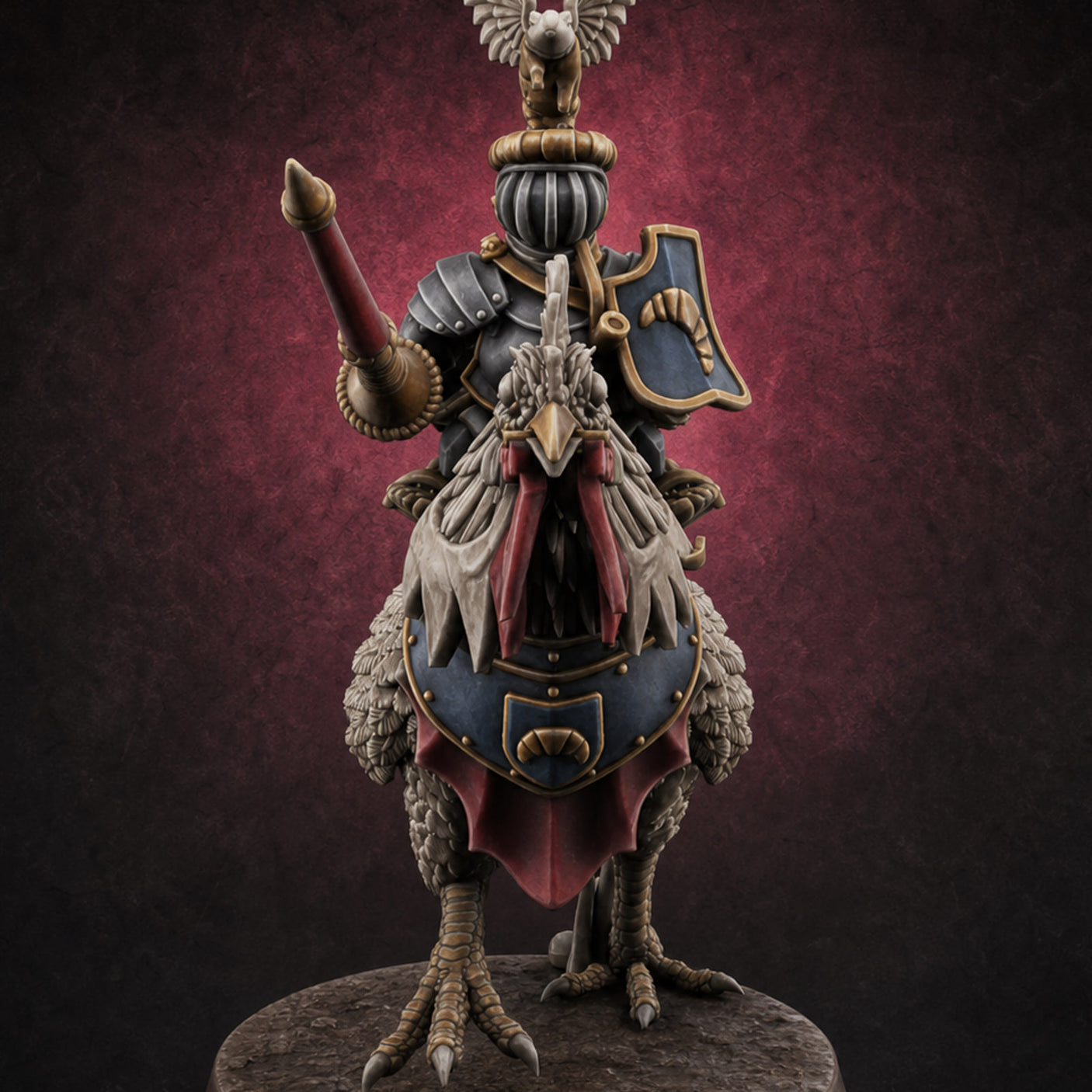 Regally Mounted Halfling Chicken Riders C Miniature for Dungeons and Dragons, Pathfinder or other TTRPGs