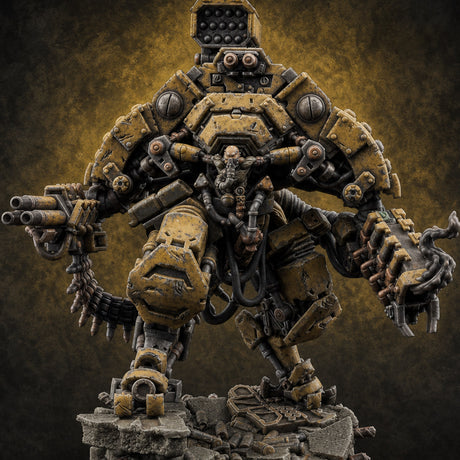 Junkyard Stomping Necrolinked Mech B Miniature for Dungeons and Dragons, Pathfinder or other TTRPGs