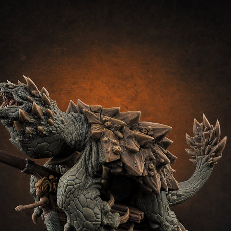 Spines Bristling Menace Dragon Turtle Brute — painted concept preview (miniature supplied unpainted)