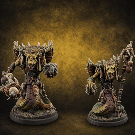 Skulls Dangling Naga Warlocks — painted concept preview (miniature supplied unpainted)